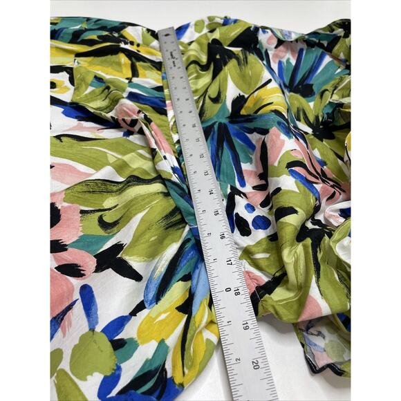 Donna Morgan Women's Cotton Floral Ruffle One Shoulder Midi Dress 14W Artsy Bold - Picture 13 of 14